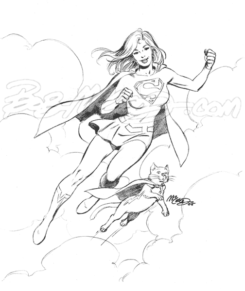Supergirl & Streaky 9" x 12" 2005