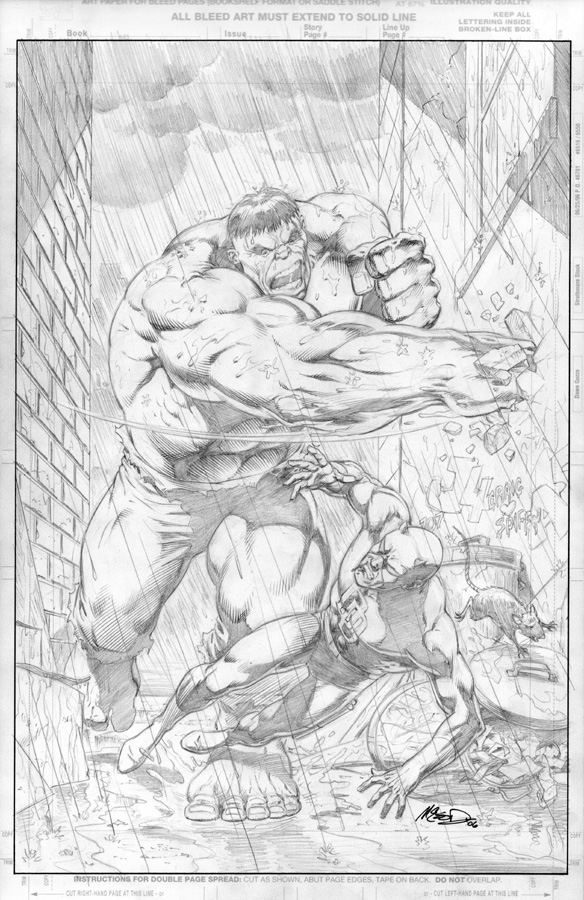 Hulk & Daredevil ('06) 11" x 17" (after Zeck)